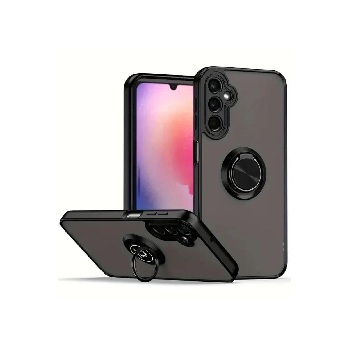 Northcity Galaxy S24 Montreal Silikon Kılıf - Siyah, Çizilmelere Karşı Maksimum Koruma ve Metal Stand