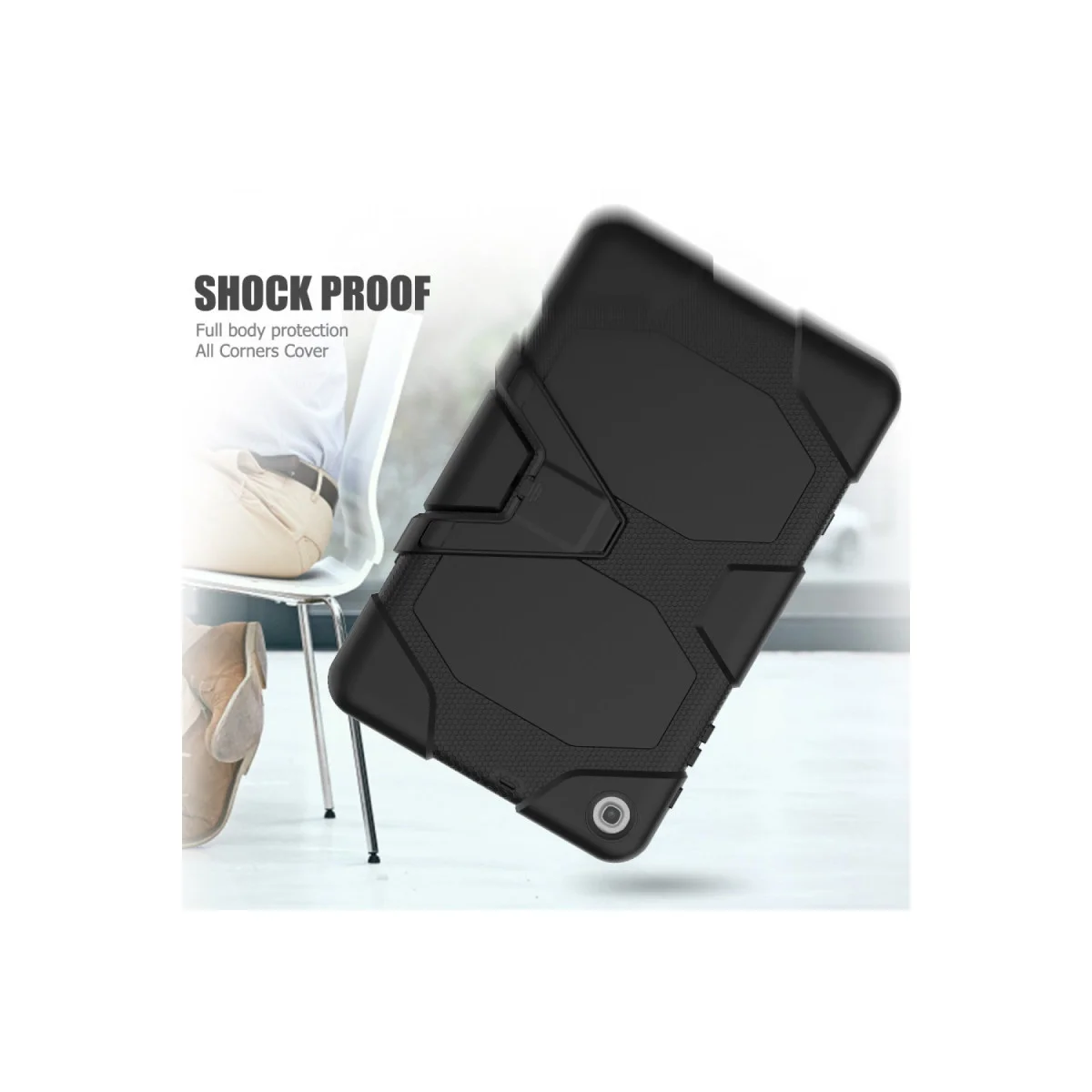 Northcity Galaxy T510 Tab A 10.1 Kılıf Griffin Tablet Kapak - Siyah - 360 Derece Dönüşlü Korumalı Kılıf