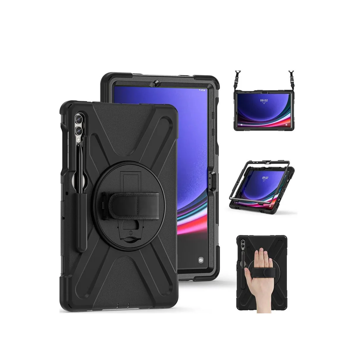 Northcity Galaxy Tab S9 FE Plus 12.4 Kılıf ve Stand - Siyah