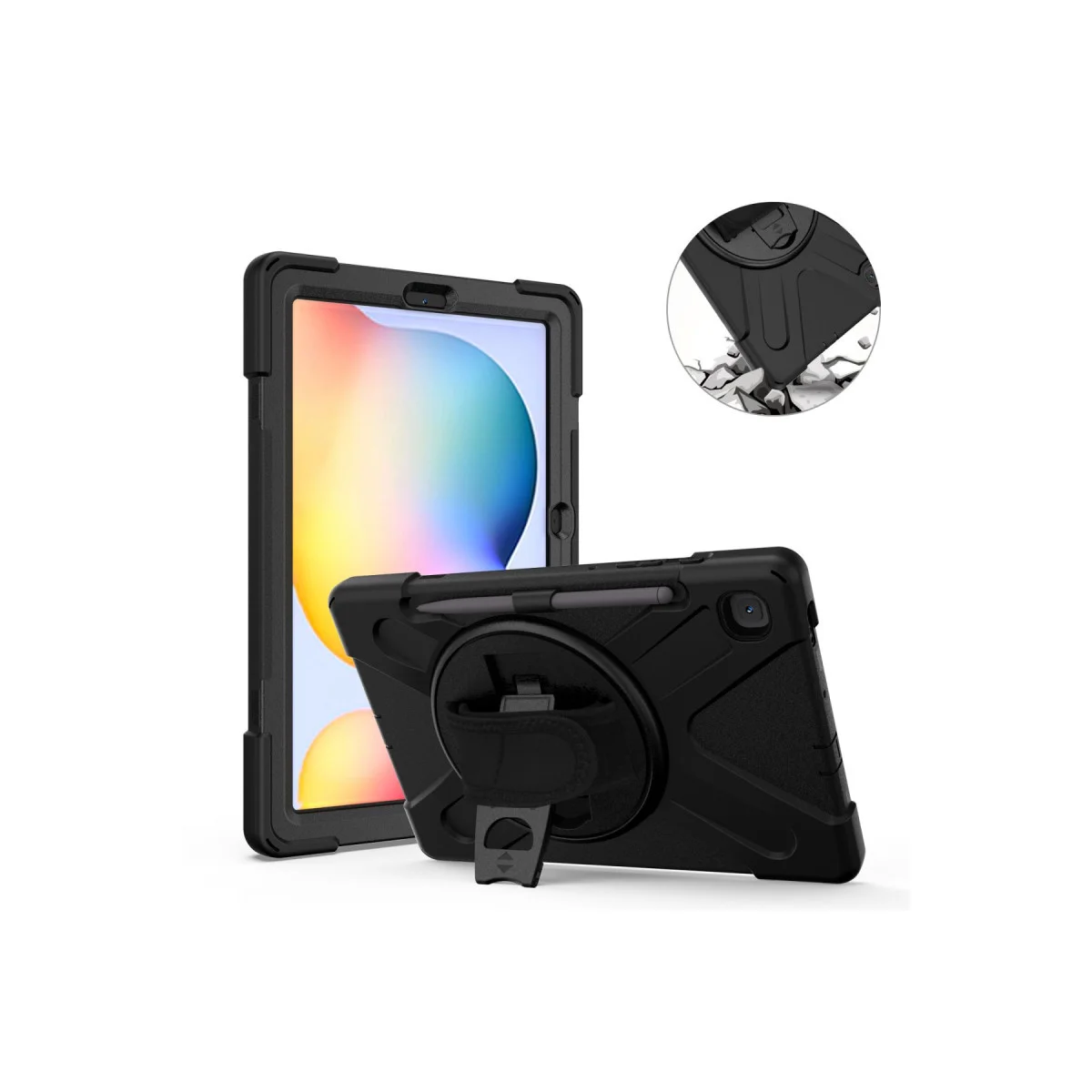 Northcity Galaxy Tab S6 Lite 10.4 Amazing Kılıf - 360 Dönüş, Siyah ve Korumalı