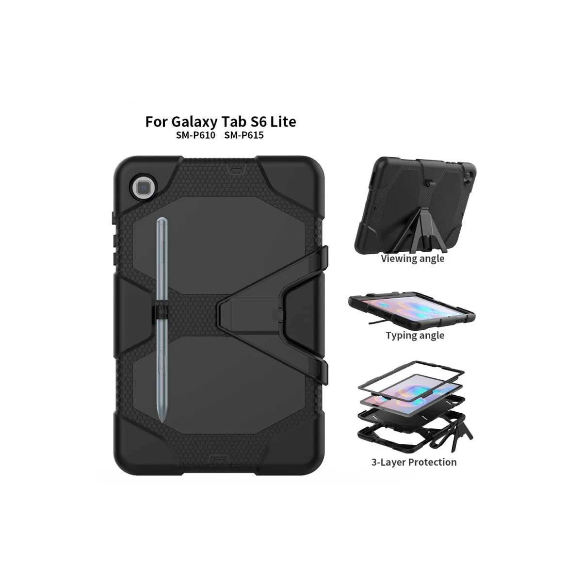 Northcity Galaxy Tab A7 10.4 Tablet Kılıfı - Siyah 360 Dönüşlü Tablet Koruma Kılıfı