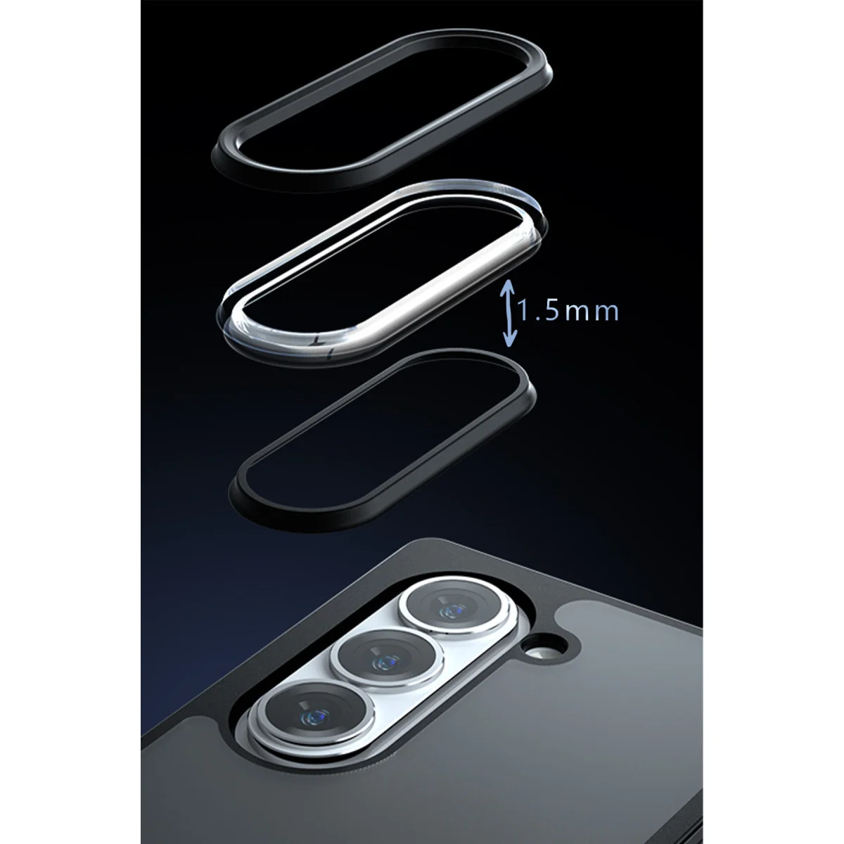 Northcity Galaxy Z Fold 5 Kılıf Blur Fold Kapak Siyah - 2.4m Düşme Koruma, Parma İzi Önleyici
