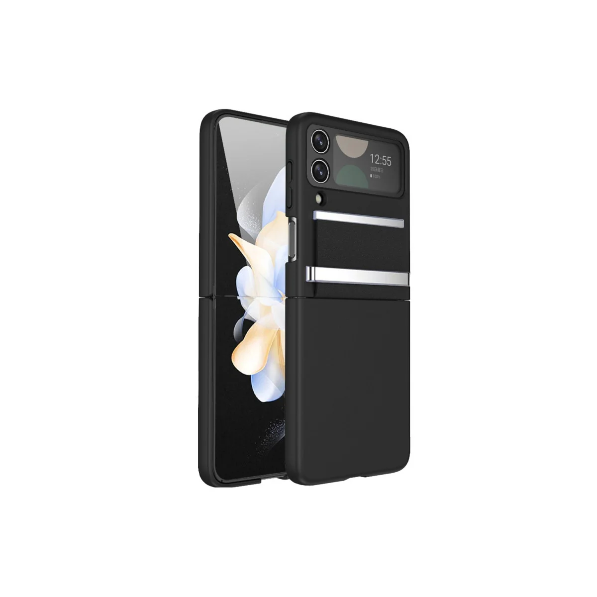 Northcity Galaxy Z Flip 3 Siyah Belt Flip Kapak - Kapsamlı Korumalı Kılıf