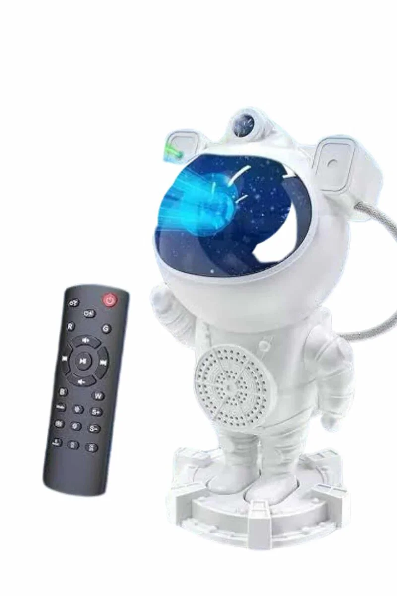 Gece Lambası Astronot Bluetooth Hoparlörlü Galaksi Işık Projektörü - Mini Android Projektör Full HD