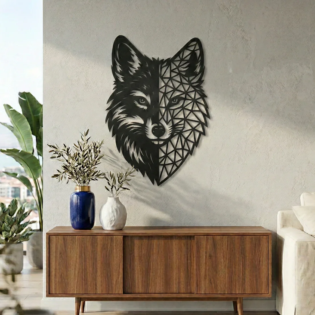 Northcity Geometrik Kurt Duvar Tablosu MDF Lazer Kesim Modern Duv