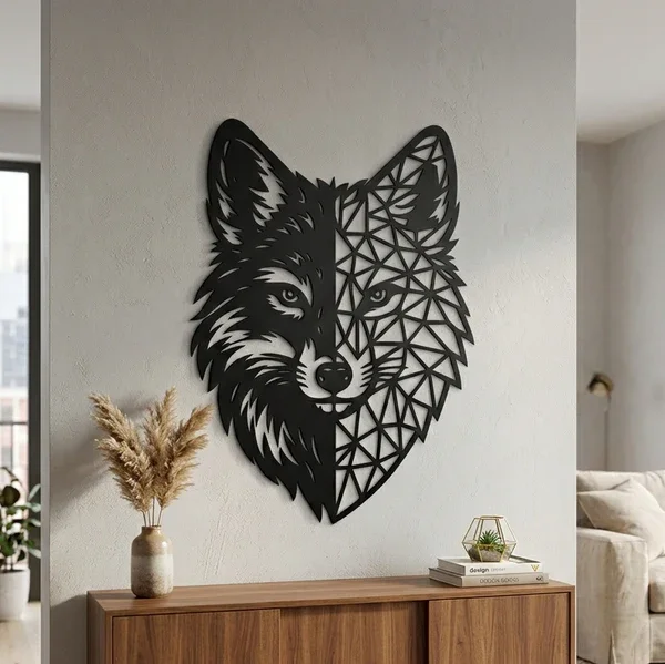 Northcity Geometrik Kurt Duvar Tablosu MDF Lazer Kesim Modern Duv