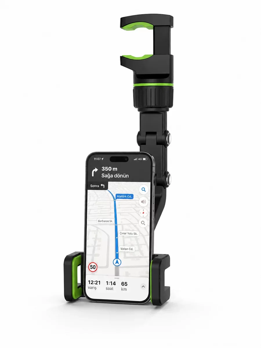 Görüş Açısını Engellemeyen Ayarlanabilir Telefon Tutucu - Navigasyon İçin Pratik Araç Aleti