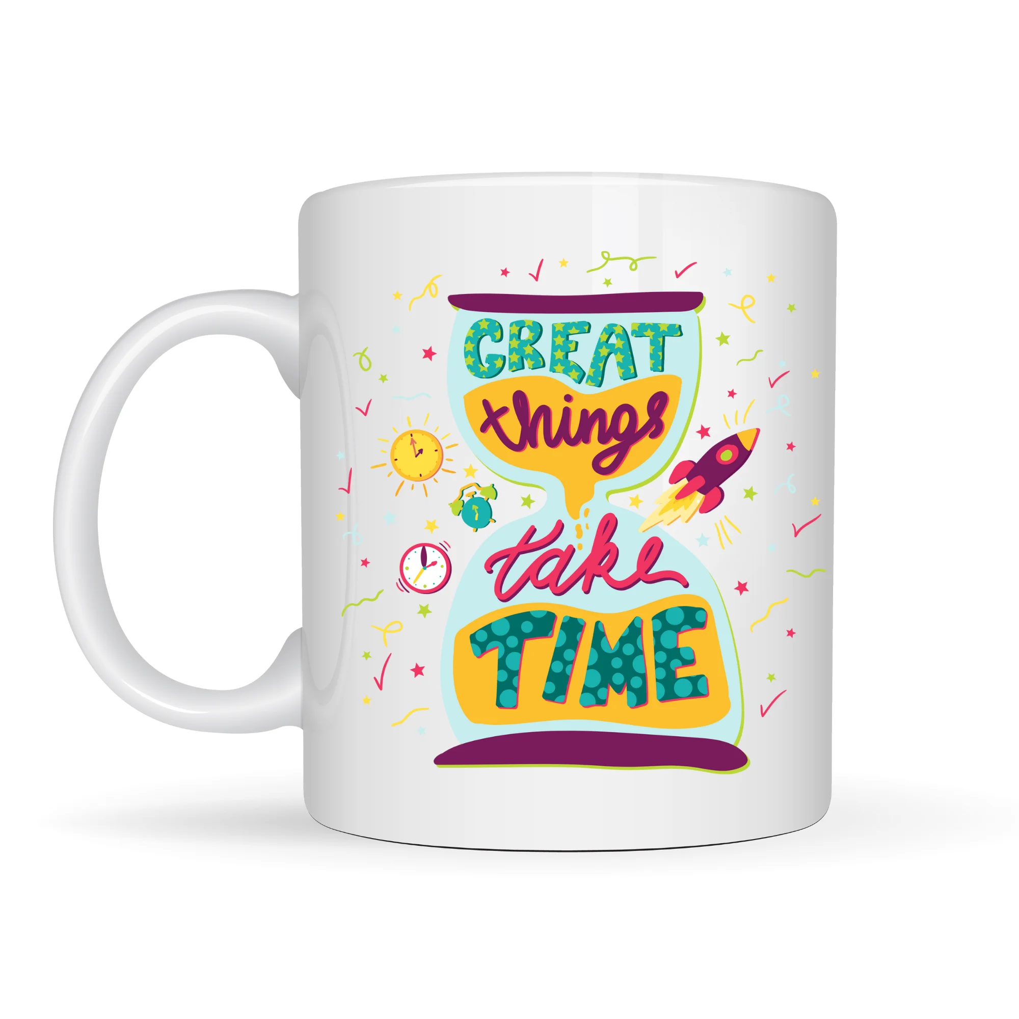 Northcity Great Things Take Time Porselen Kupa Model 130 - Motiva