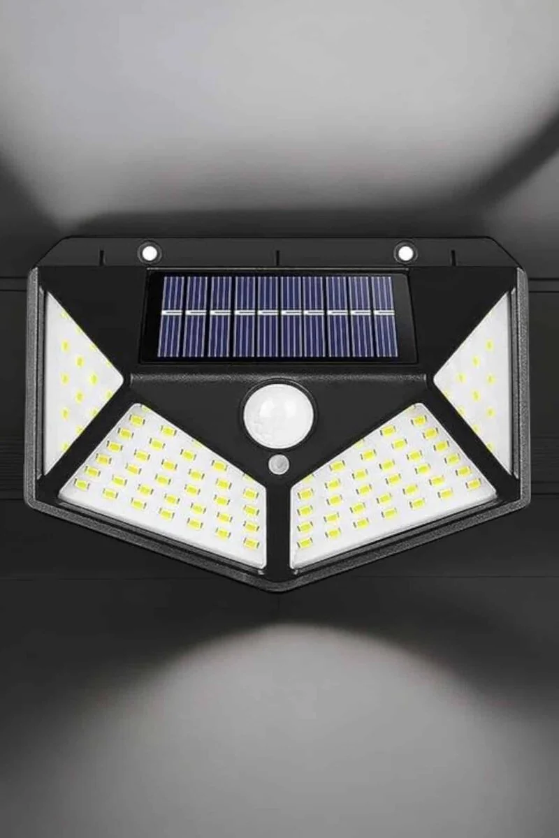 Güneş Enerjili Bahçe Aydınlatma Lambası Solar 100 LED - Hareket Sensörlü Dış Mekan Işığı