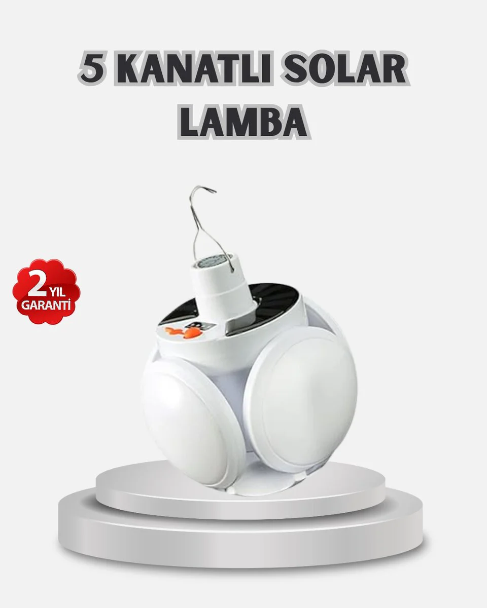 Northcity Güneş Enerjili ve USB Şarjlı LED Kamp Lambası – 5 Işık 