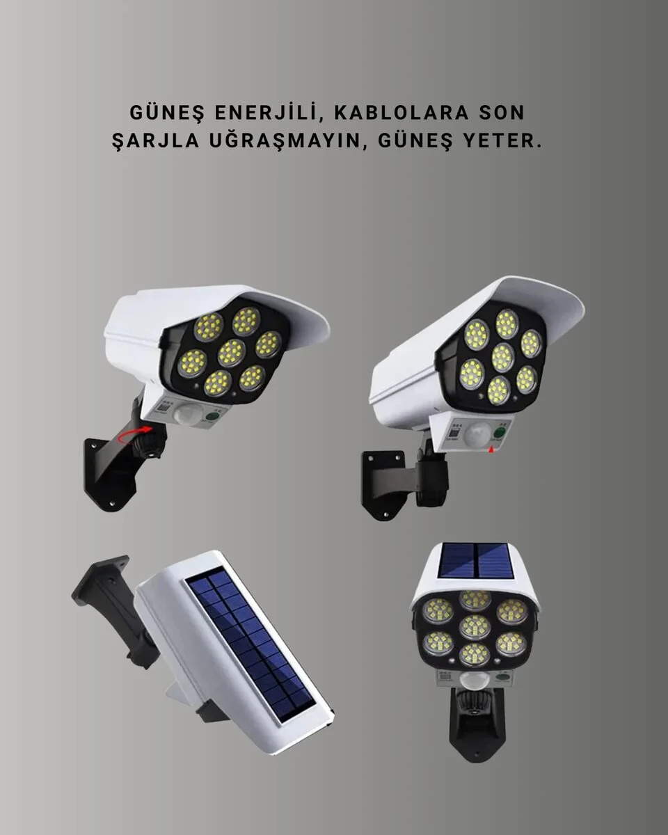 Güneşli Güvenlik Lambası 2'si 1 Arada PVC+PC – IP65 Ayarlanabilir LED, Hareket Sensörlü Fiyatı, Yorumları ve Özellikleri