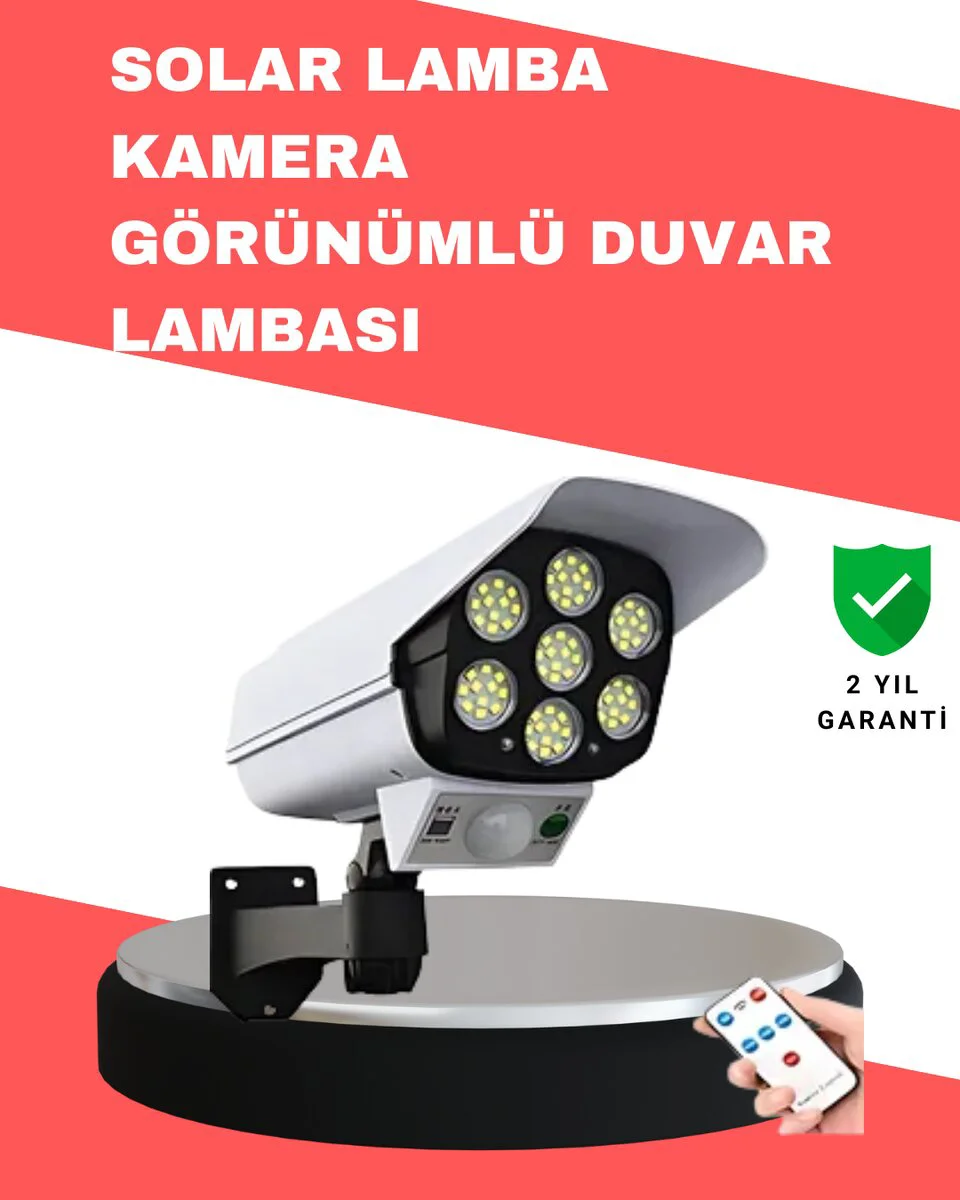Güneşli Güvenlik Lambası 2'si 1 Arada PVC+PC – IP65 Ayarlanabilir LED, Hareket Sensörlü Fiyatı, Yorumları ve Özellikleri