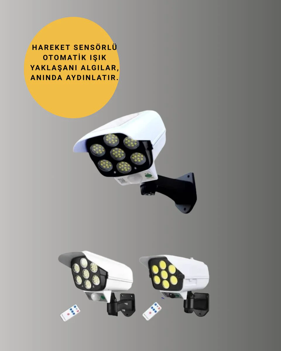 Güneşli Güvenlik Lambası 2'si 1 Arada PVC+PC – IP65 Ayarlanabilir LED, Hareket Sensörlü Fiyatı, Yorumları ve Özellikleri