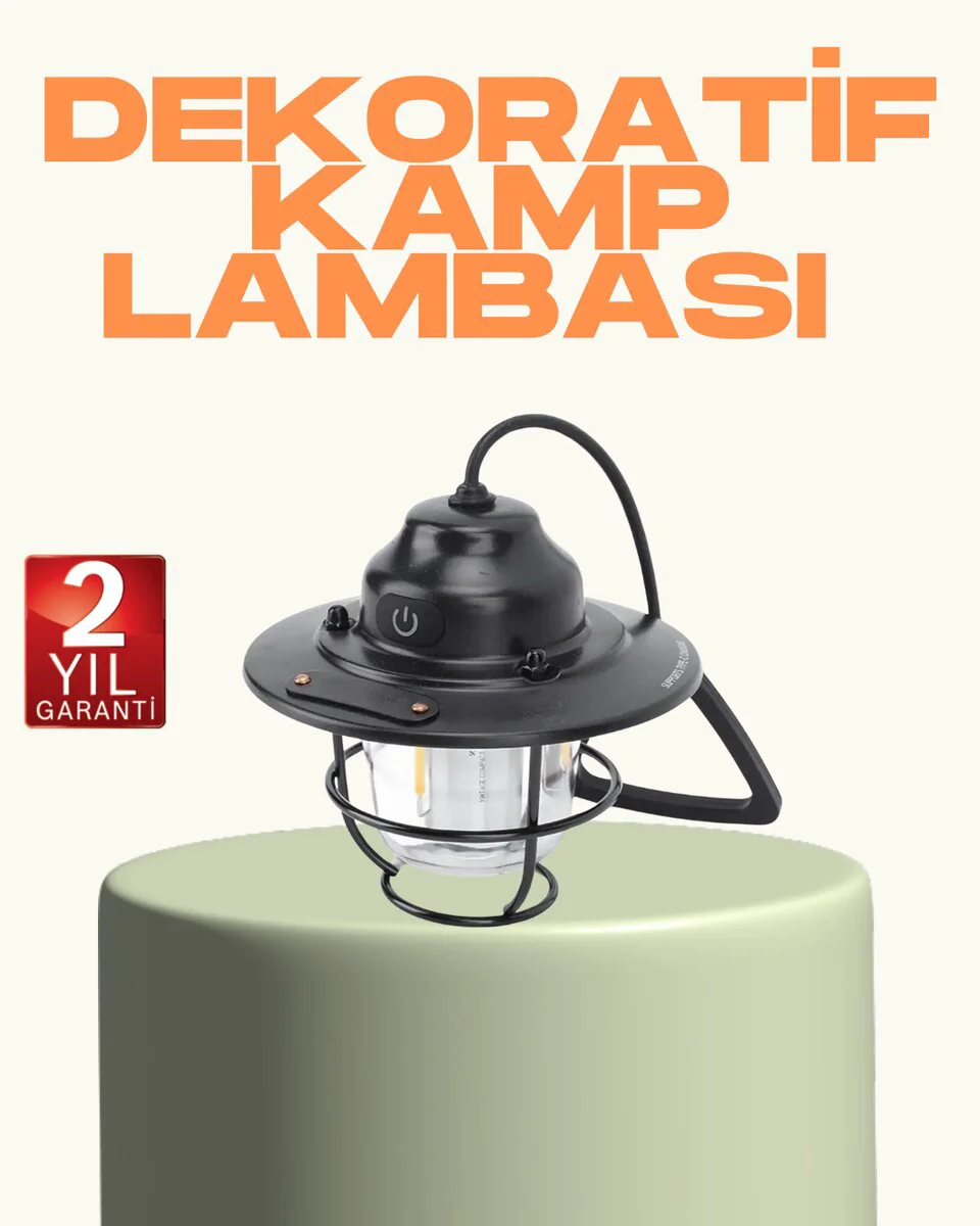 Hafif Retro Tasarım Kamp Lambası - Suya Dayanıklı Çam Kozalağı Şeklinde