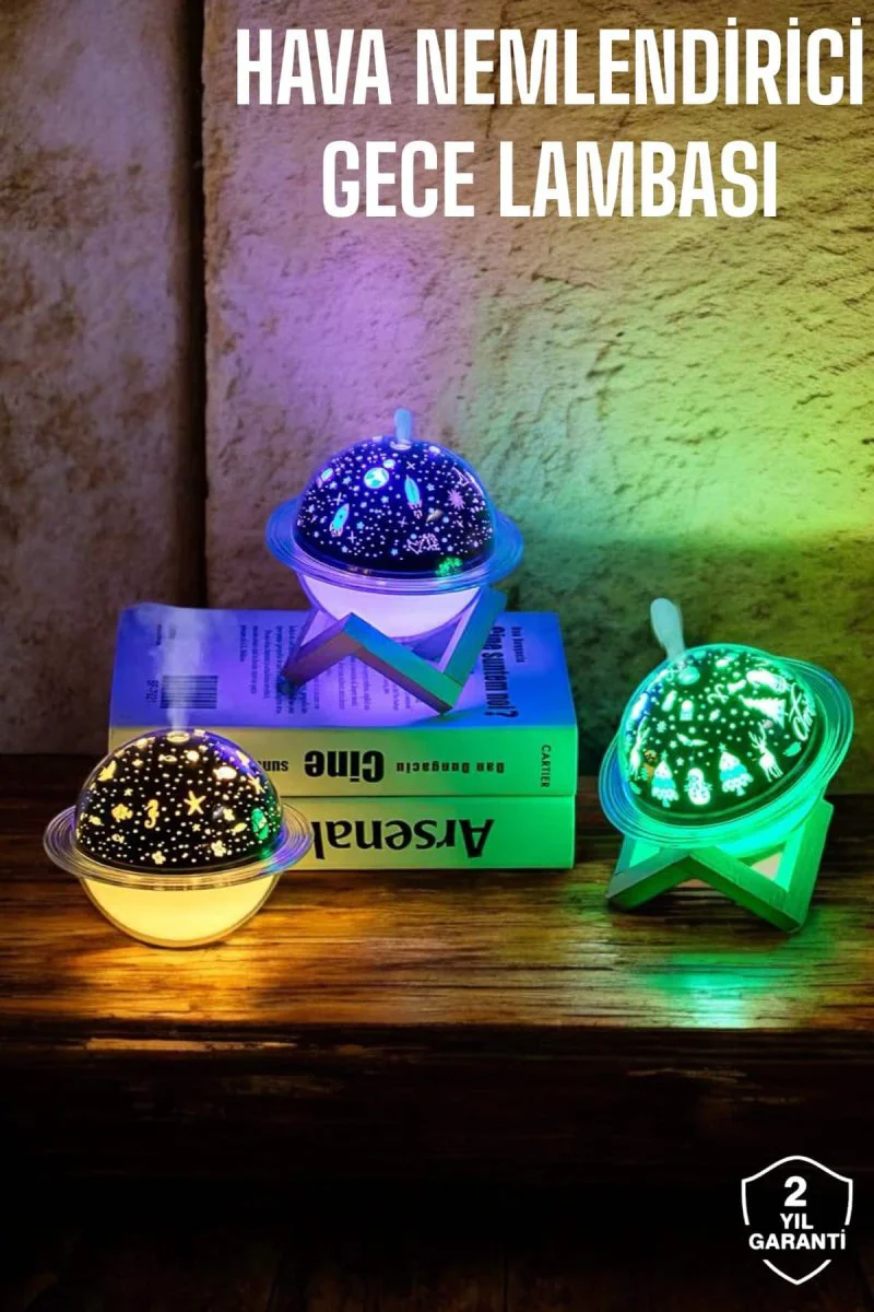Hava Nemlendirici ve Gece Lambası - USB Projeksiyonlu Aromaterapi ve Konfor