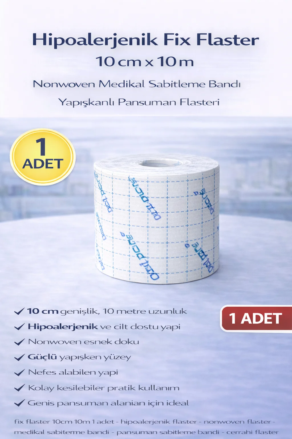 Northcity Hipoalerjenik Fix Flaster 10 cm x 10 m - Nonwoven Cilt 