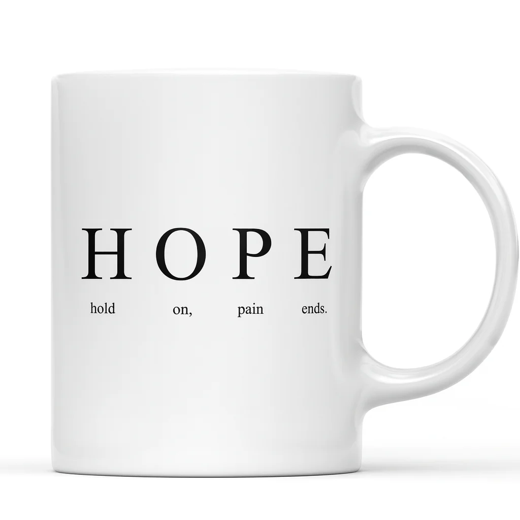 Northcity Hope Yazılı Minimalist Motivasyon Temalı Seramik Kahve 