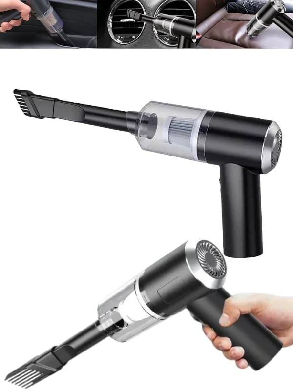 HS-22 Araç İçi Süpürge - 120W Güçlü Motorlu, 5500Pa Emiş, Katlanabilir Sap ve USB Şarj
