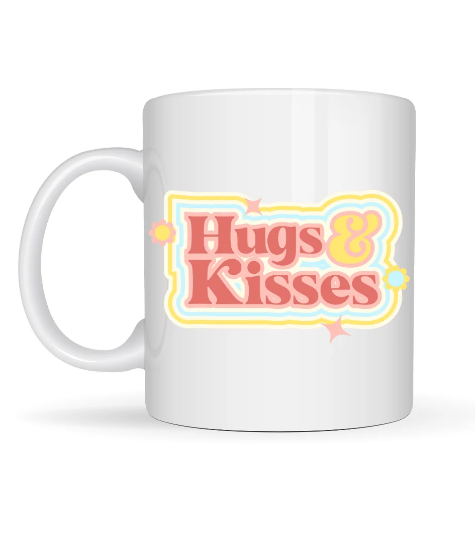 Northcity Hugs & Kisses Tasarımlı Porselen Kupa - Sevdiklerine Sı