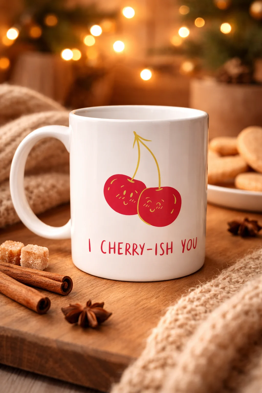 Northcity I Cherry-Ish You Sevimli Kiraz Tasarımlı Porselen Kupa 