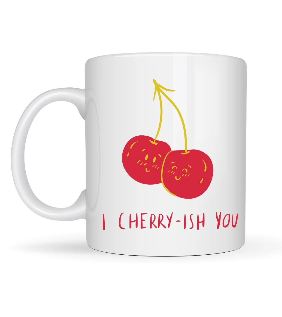 Northcity I Cherry-Ish You Sevimli Kiraz Tasarımlı Porselen Kupa 