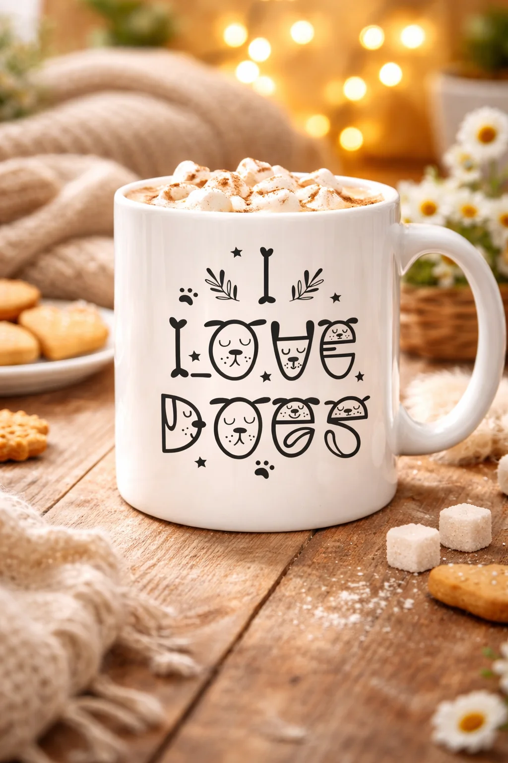 Northcity I Love Dogs Tasarımlı Porselen Kupa - Sevimli Köpek Fig
