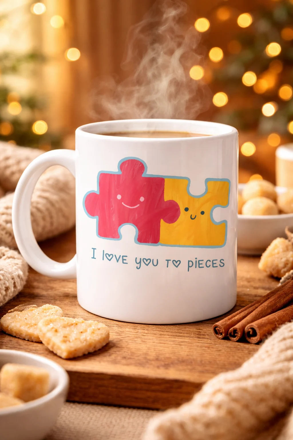Northcity I Love You To Pieces Porselen Kupa - Sevgiliye Özel Tas