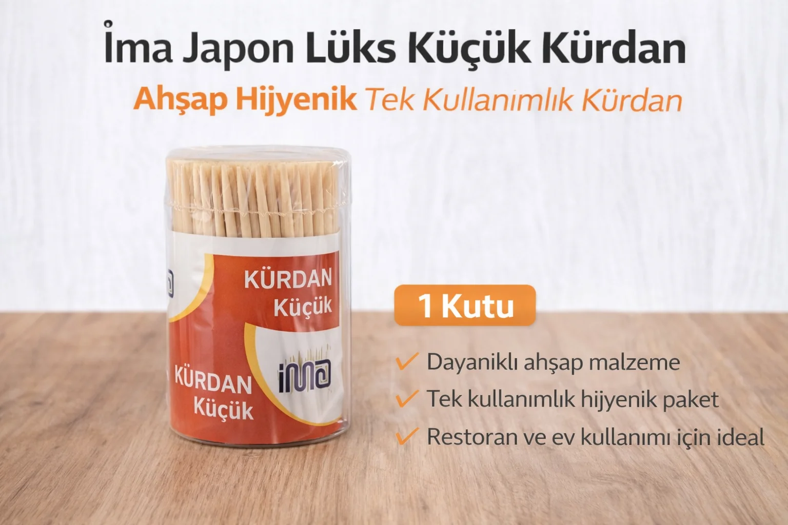 Northcity İma Japon Lüks Küçük Kürdan Ahşap Hijyenik Tek Kullanım