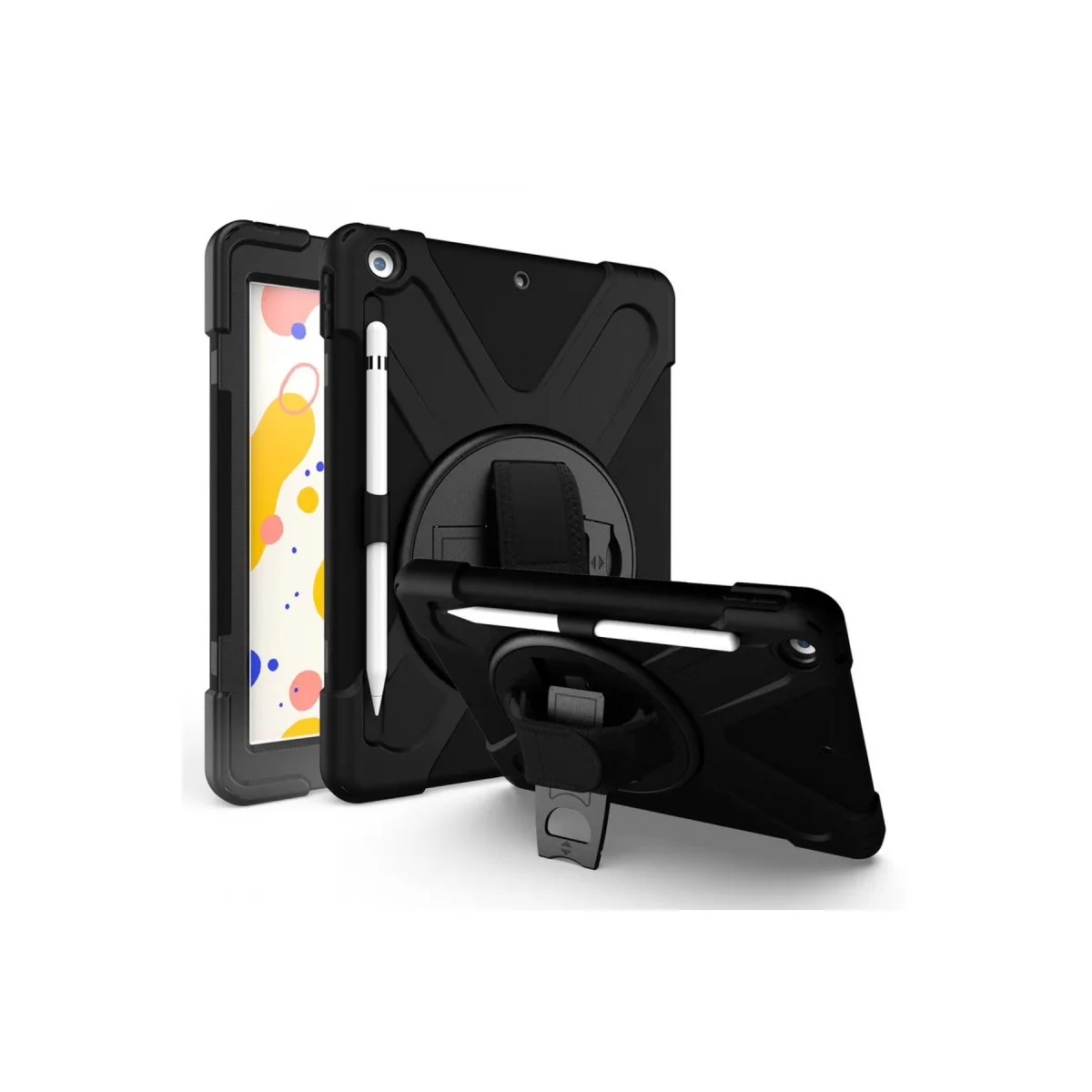 Northcity iPad 5 Air 9.7 Kılıf Siyah - 360 Döner Tablet Koruma ve Stand