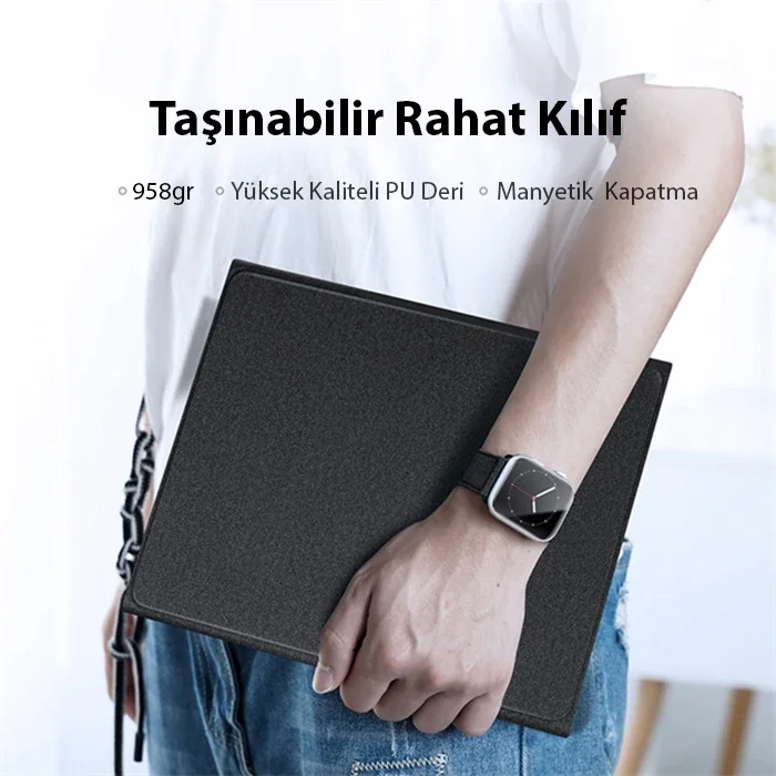 iPad Air 4/5 & Pro 11 Bluetooth Klavyeli Kılıf – Touchpad’li, Mıknatıslı, Sessiz Tuşlar