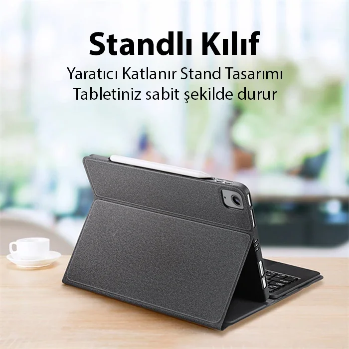 iPad Air 4/5 & Pro 11 Bluetooth Klavyeli Kılıf – Touchpad’li, Mıknatıslı, Sessiz Tuşlar