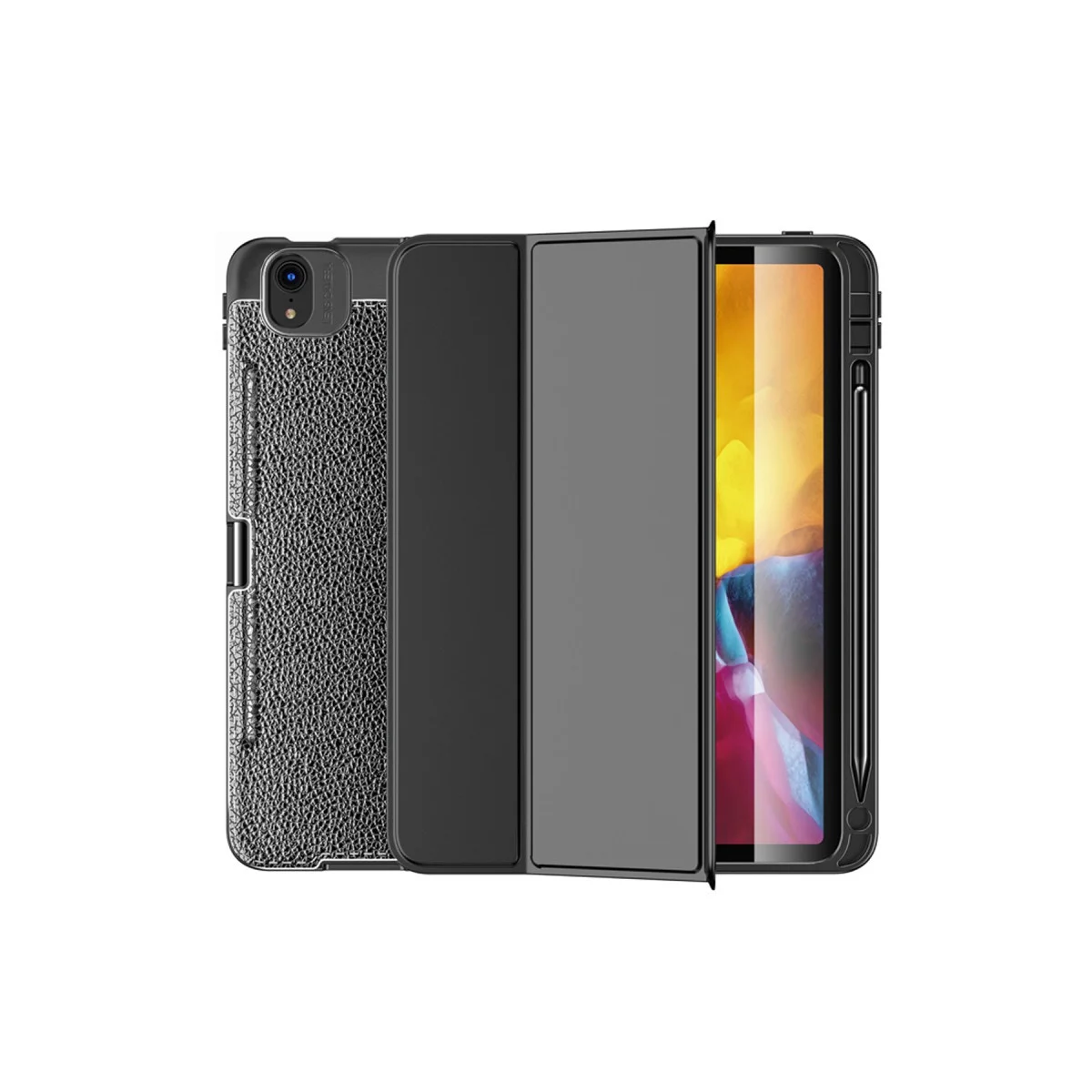Northcity iPad Air 4 10.9 Silikon Kılıf Focus - Siyah Tablet Kılıfı ve Stand Özelliği