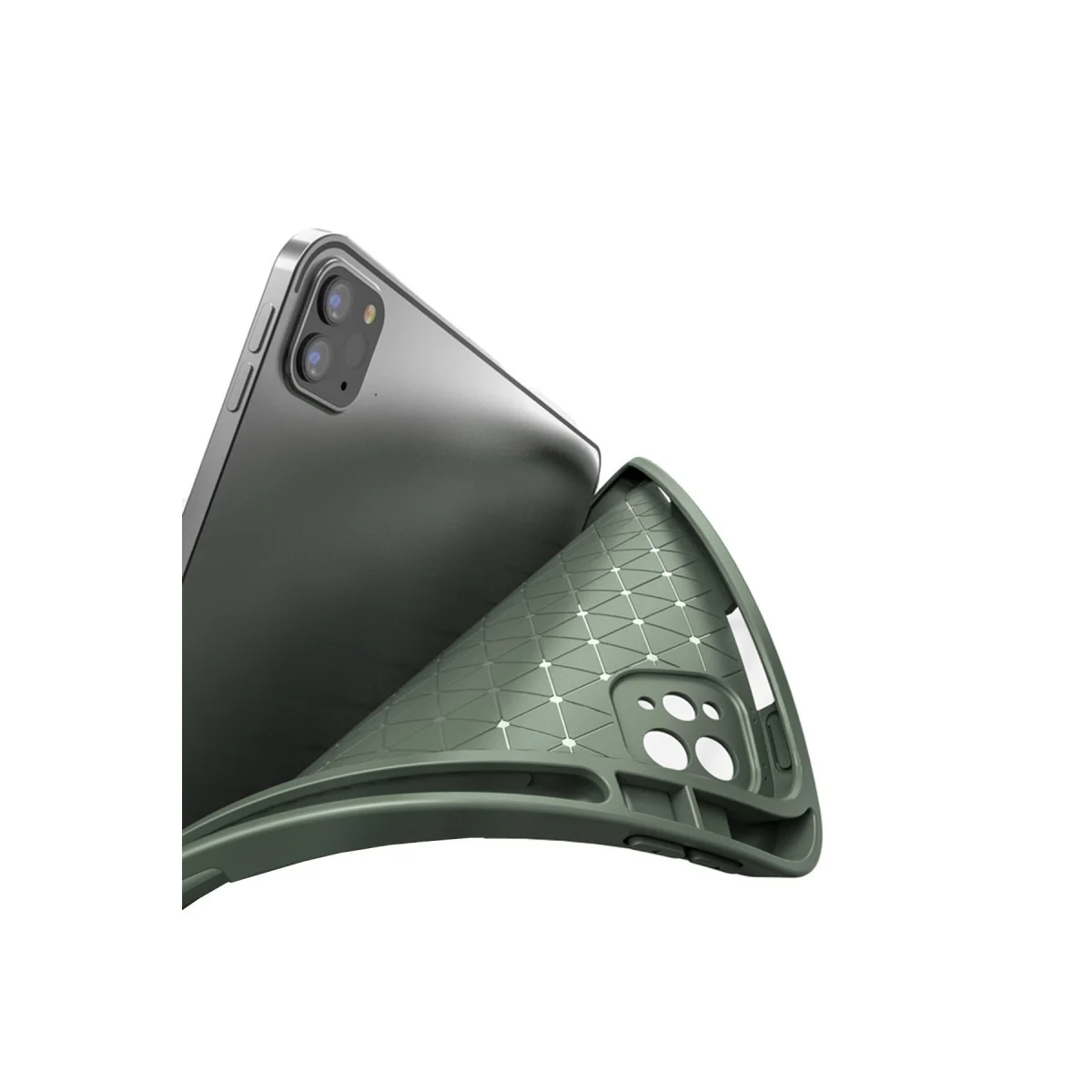 Northcity iPad Pro 11 (2020) Focus Silikon Kılıf - Siyah Kalem Bölmesi ve Stand Özelliği