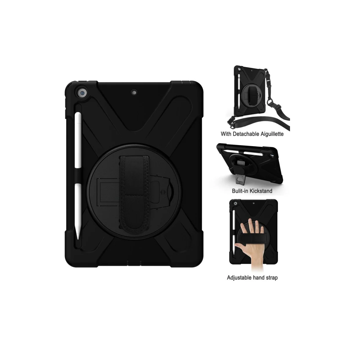 Northcity iPad Pro 13 (2024) Siyah Kapsül - 360 Dönüşmeli Tablet Kılıfı ve Stand