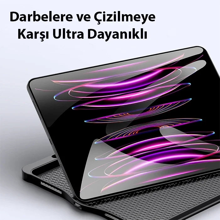 iPad Pro 12.9 2022/2021/2020 Kablosuz Bluetooth Klavye Touchpad Kılıf - Laptop Konforunda Tablet Kullanımı