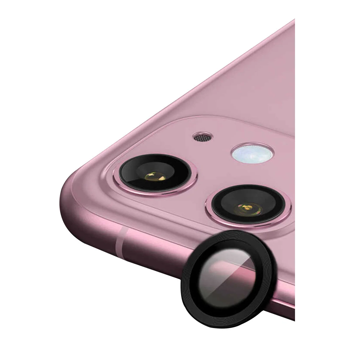 Northcity iPhone 11 Metal Kamera Lens Koruması - Siyah Tempered Cam, 3D HD Çözünürlük