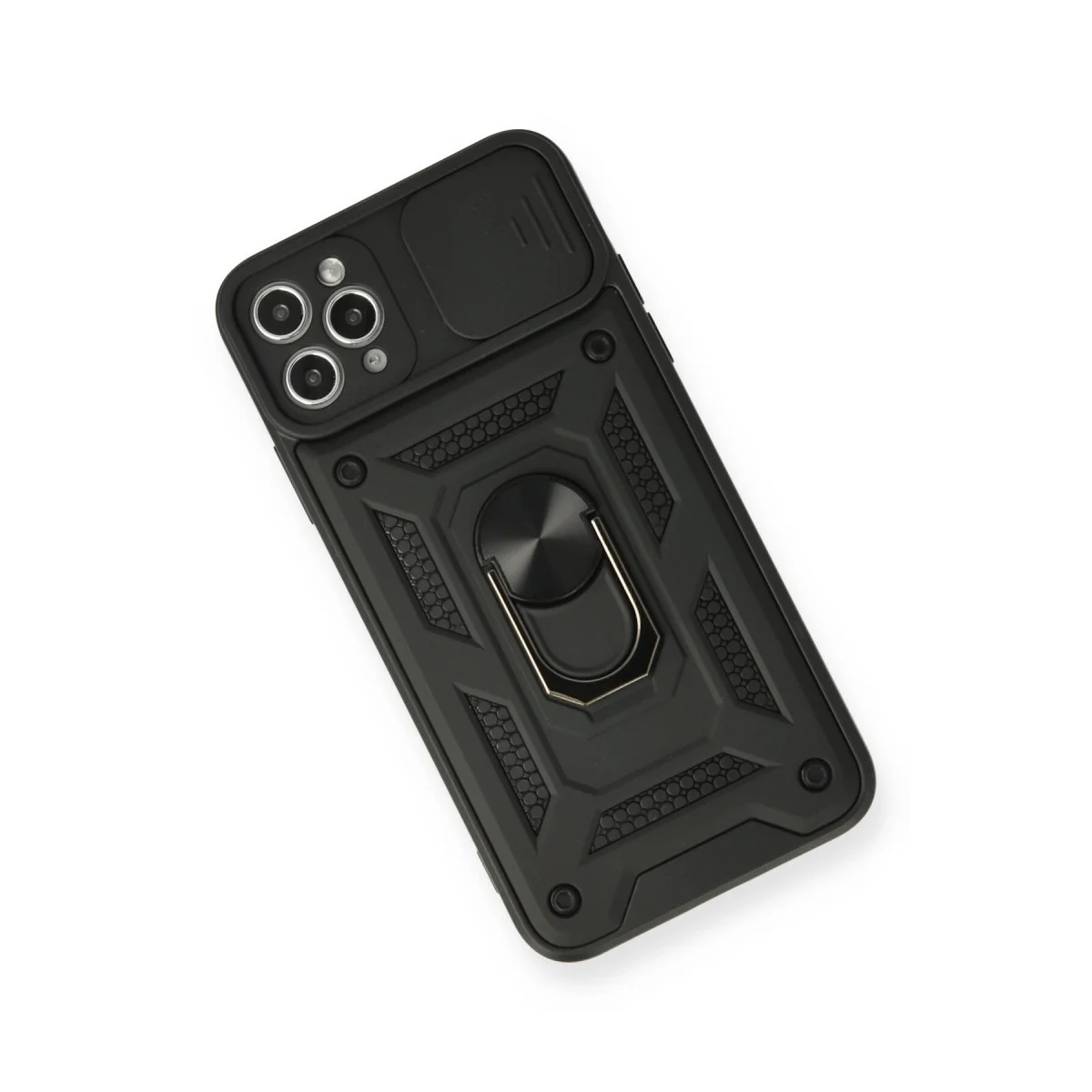 Northcity iPhone 11 Pro Silikon Kılıf ve Lens Kapağı - Siyah Kamera Koruma Kılıfı