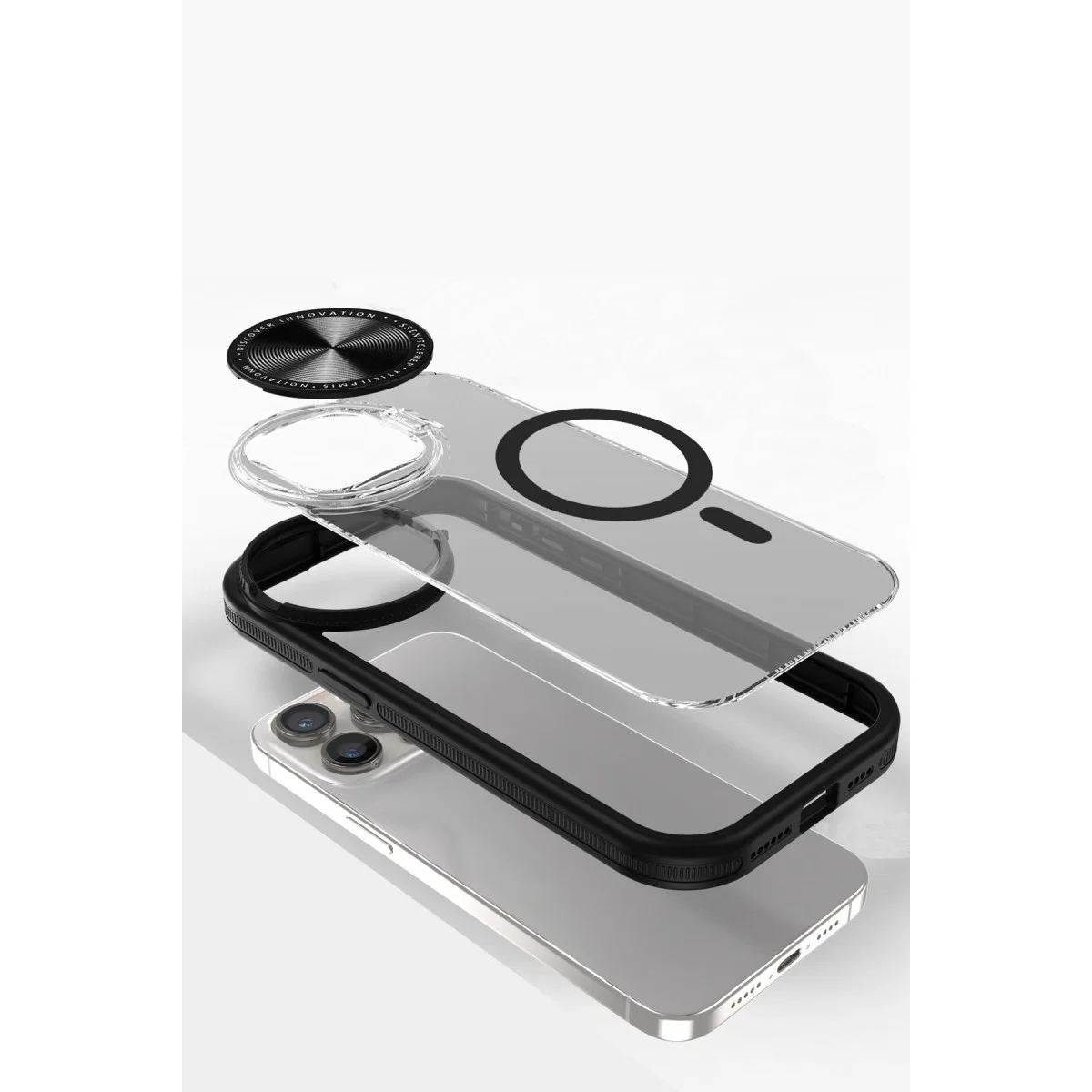 Northcity iPhone 11 Kılıf Teleskop Lens Magsafe Silikon Kapak - Siyah