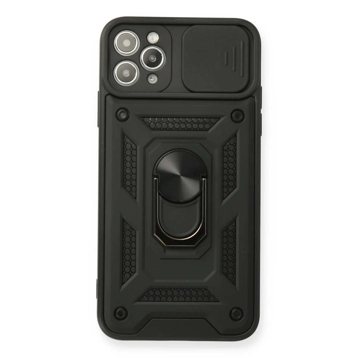 Northcity iPhone 11 Pro Silikon Kılıf ve Lens Kapağı - Siyah Kamera Koruma Kılıfı
