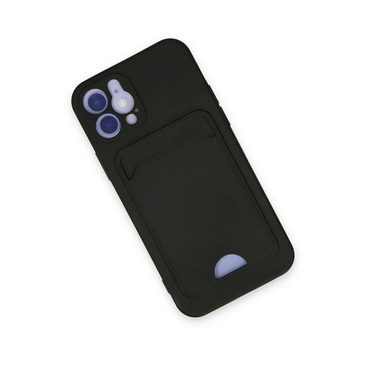 Northcity iPhone 12 Kelvin Kartvizitli Silikon Kılıf - Siyah (Mat & Premium)