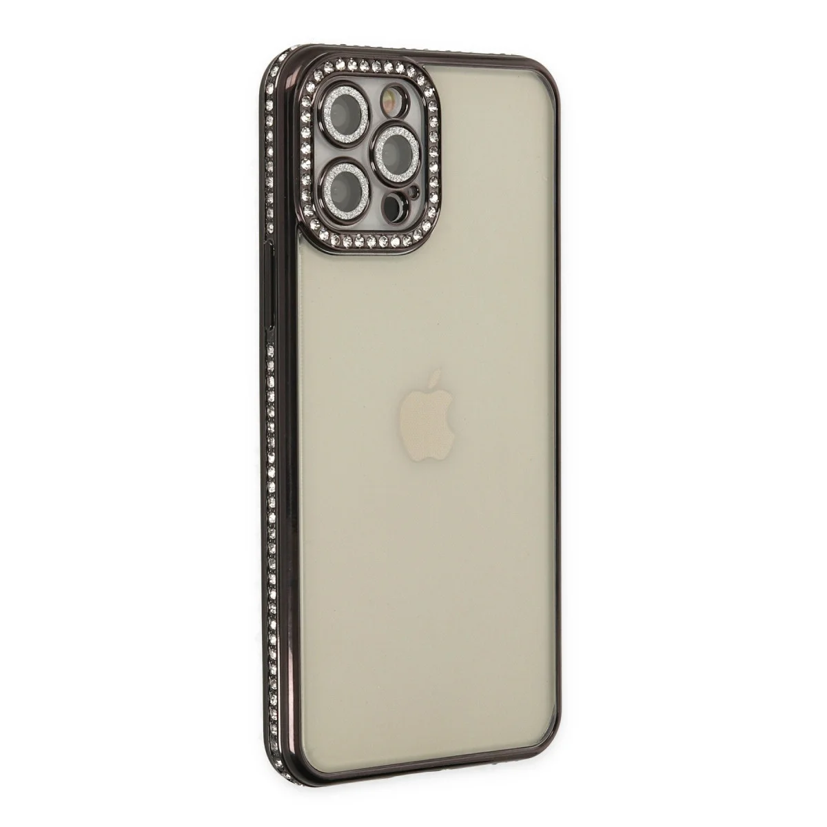 Northcity iPhone 12 Pro Joke Taşlı Silikon Kılıf - Siyah