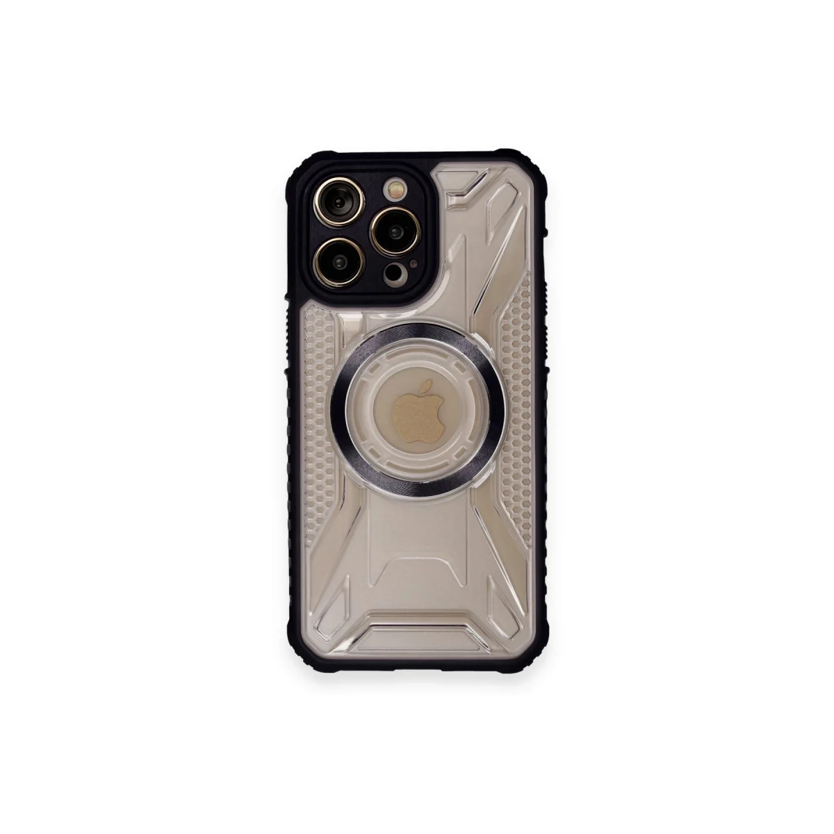 Northcity iPhone 12 Pro Kılıf - Prag Magneticsafe Siyah Kamera Koruma ve Kablosuz Şarj