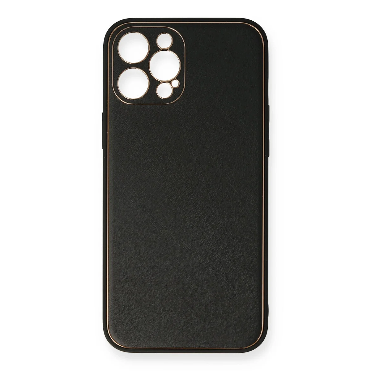 Northcity iPhone 12 Pro Max Kılıf Coco Deri Silikon Kapak - Siyah