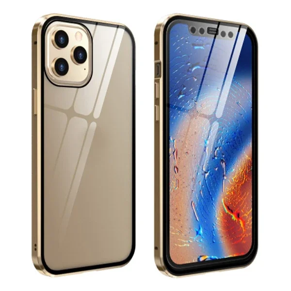 iPhone 12 Pro Manyetik Kılıf 360° Tam Koruma Mıknatıslı Cam - Darbeye Dayanıklı
