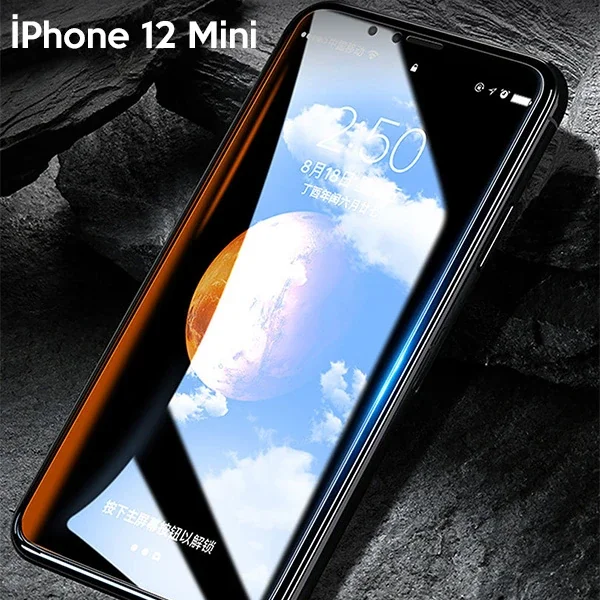 iPhone 12 Mini 5.4” Kavisli 9H Temper Cam Ekran Koruyucu – Kırılmaz, 0.22 mm, 3D Kaplama