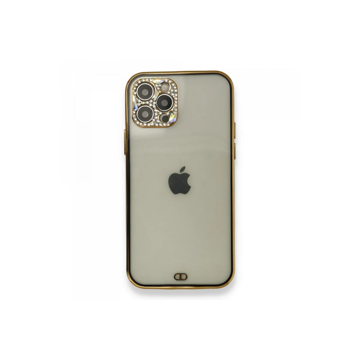 Northcity iPhone 12 Pro Liva Taşlı Silikon Kılıf - Siyah, Elenden Kaymaz ve Şok Emici