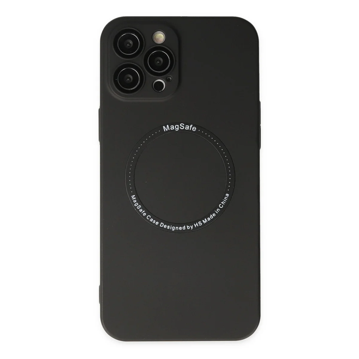Northcity iPhone 12 Pro Magsafe Silikon Kılıf - Siyah ve Jack Magneticsafe Lens Desteği