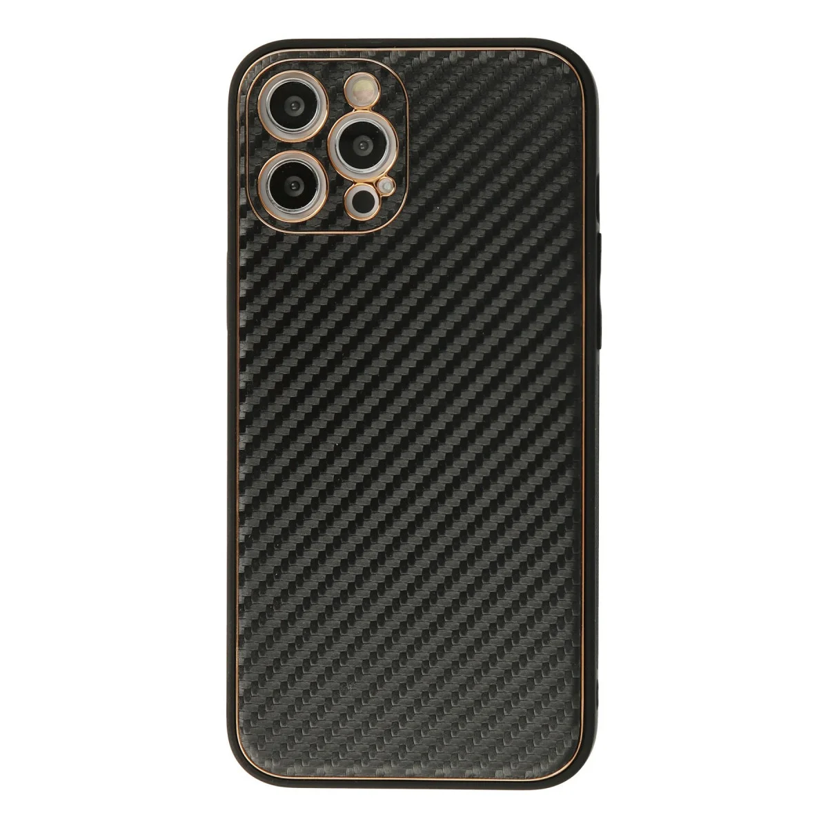 Northcity iPhone 12 Pro Max Kılıf Coco Karbon Silikon - Siyah (Koruyucu ve Şık Tasarım)
