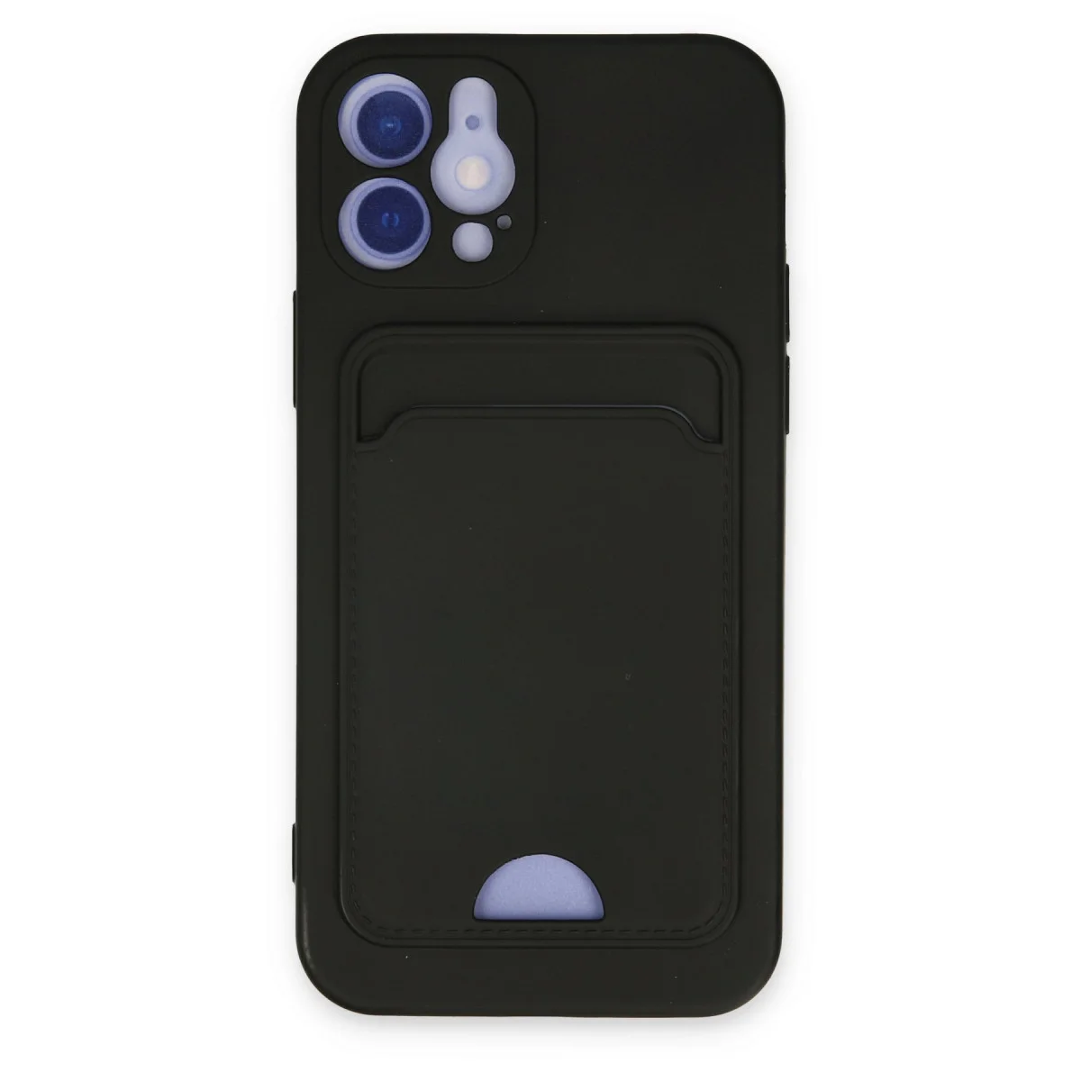 Northcity iPhone 12 Kelvin Kartvizitli Silikon Kılıf - Siyah (Mat & Premium)