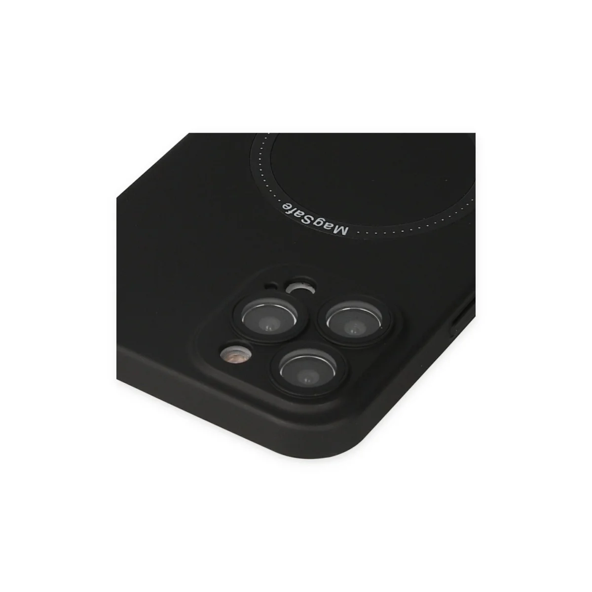 Northcity iPhone 12 Pro Magsafe Silikon Kılıf - Siyah ve Jack Magneticsafe Lens Desteği